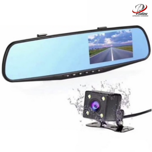 Kit Cámara Pantalla 2.8" V5 Retrovisor Delantera Y Reversa