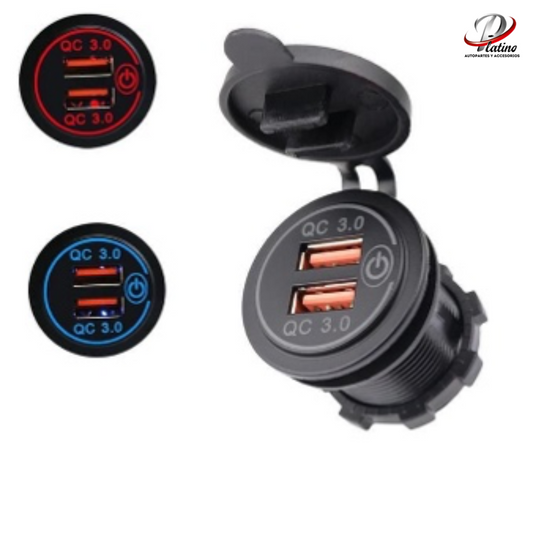 USB Doble c/Conexión Directa 12-24V