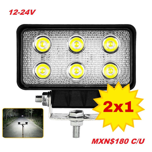 2X1 Foco Led Neblinero Trabajo 12-24V / 18W