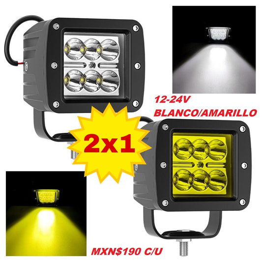 2X1 Foco Led Trabajo Neblinero 12-24V / 18W