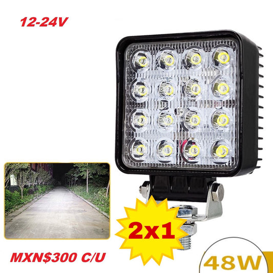 2X1 Foco Led Neblinero Trabajo 12-24V / 48W / Blanco