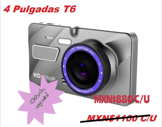 Kit Cámara Pantalla 4" T6 Delante y Reversa HD