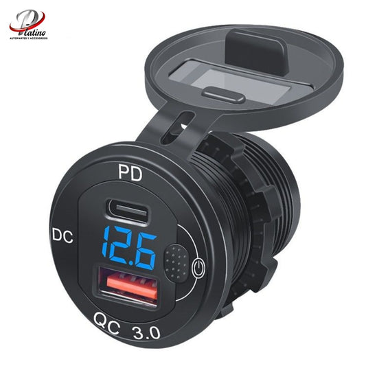USB Car Charger 12-24V Redondo 1 USB+ 1 TYPE C
